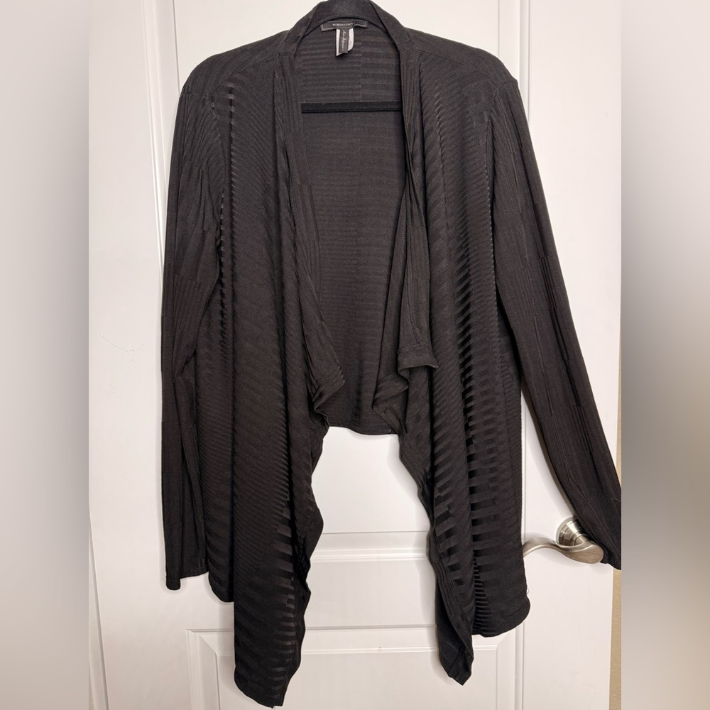 BCBGMaxAzria Black Open Front Cardigan